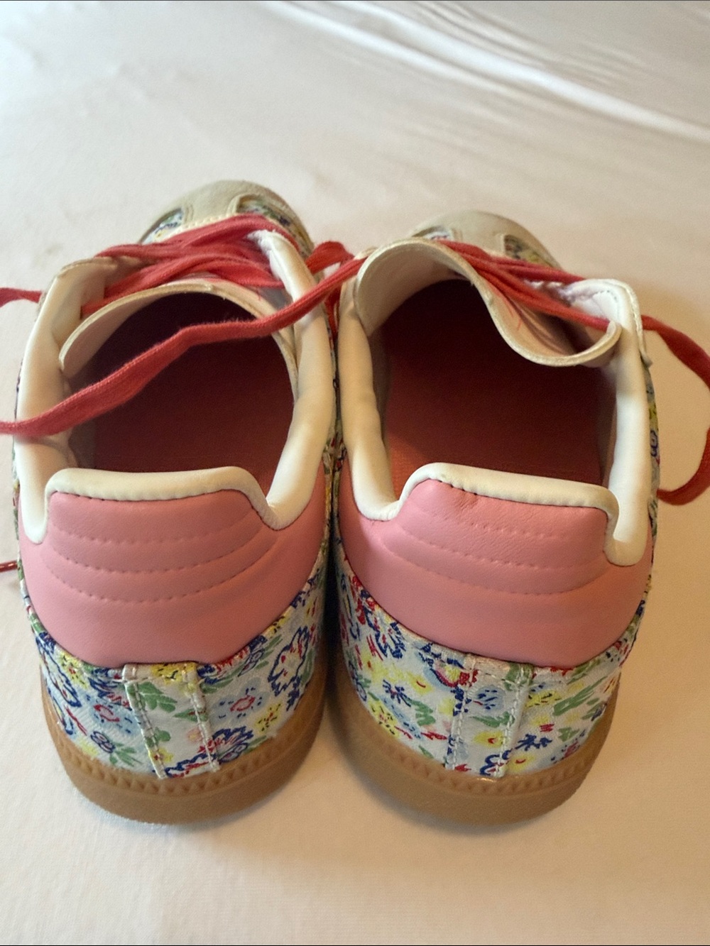 adidas Women's Pink Floral Low-Top Sneakers - Picture 3 of 5